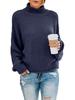 Women's Loose High Neck Pullover Sweater for Autumn/Winter 2026 - Plus Size European/American Style