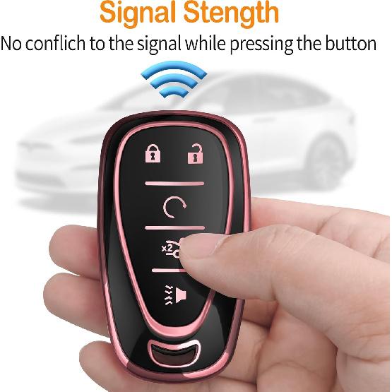 Sindeda For Chevrolet Key Fob Cover With Keychain Soft Full Protection Key Shell Key Case Compatible With 2016-2025 Chevy Equinox Malibu Spark Cruze