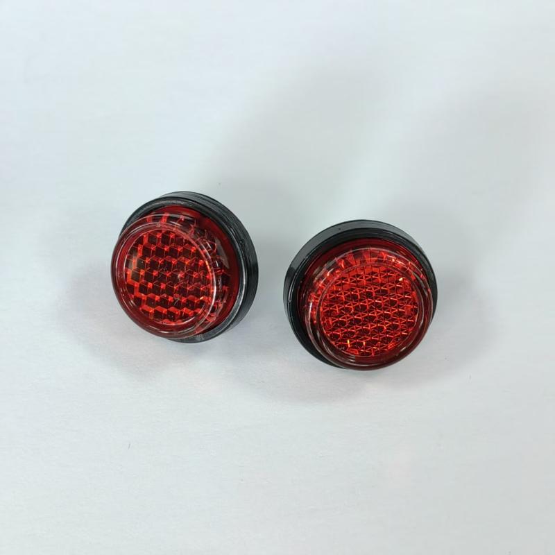 Self-Adhesive Round Red Reflectors 2Pcs High Brightness Safety Markers for Bicycles Motorcycles Electric Scooters