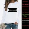 TEMU Women's Solid Color Sweatshirt, Available In European and American Sizes with Iron-on Heat Transfer Design