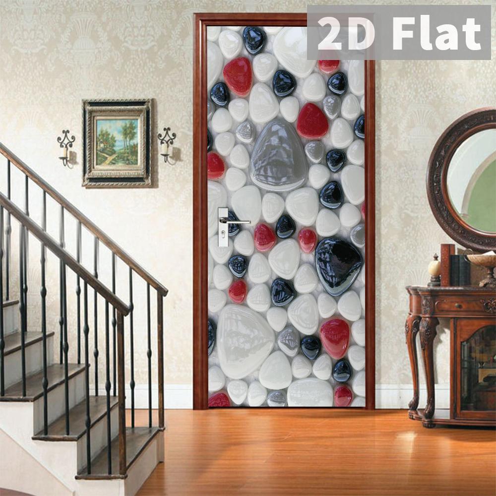 76Style 77/90cm Self-Adhesive Door Stickers Removable Wall Sticker Scenery Wallpaper Stone Stair Murals for Doors Modern Home Decor
