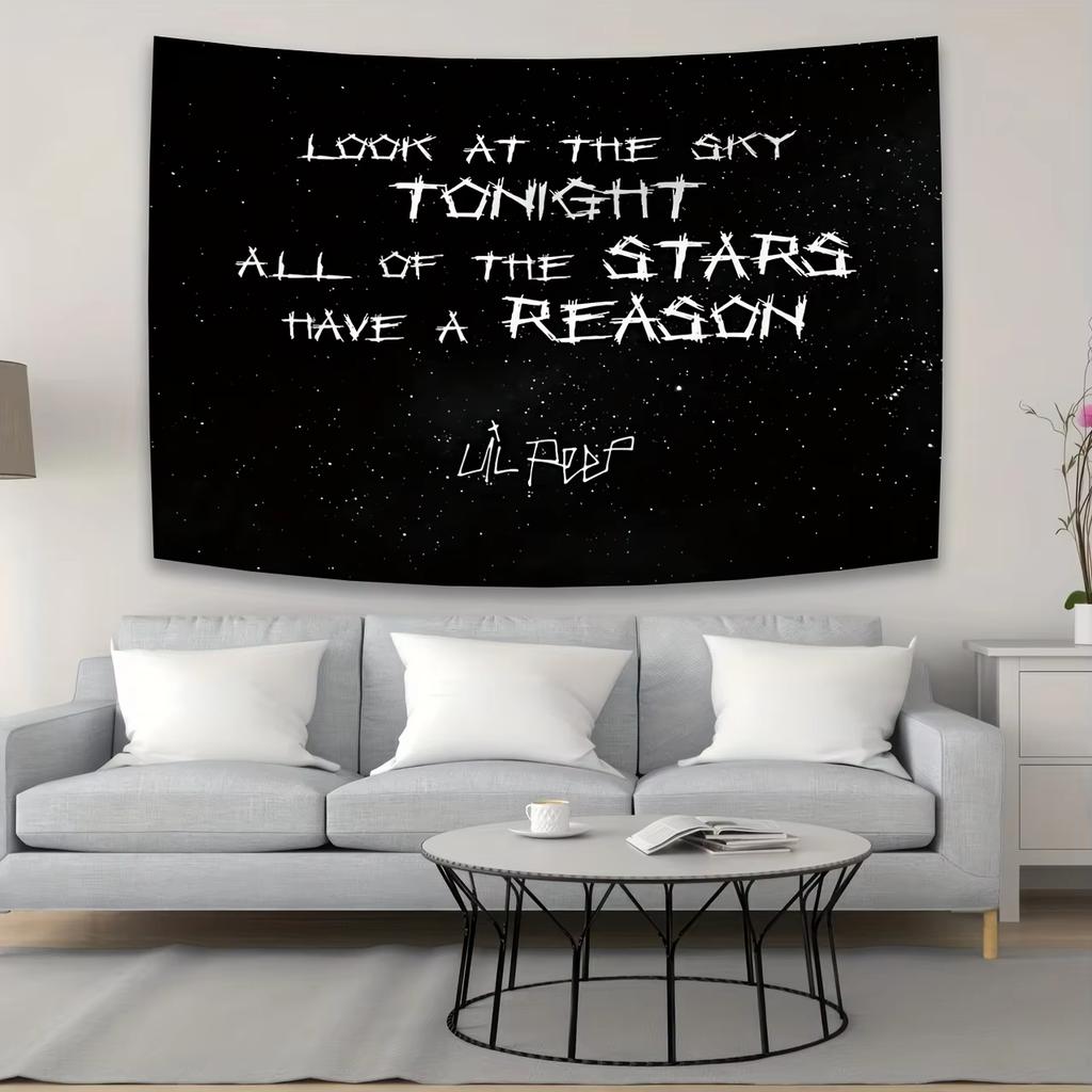Washable Collector Tapestry Premium Starry Gradient Lil Peep Art for Durable Fan Room Decor Gift