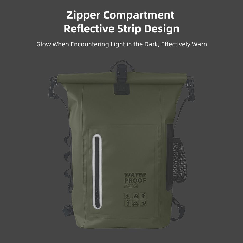 Waterproof Backpack 25L 500D PVC Mesh Fabric Camping Backpack for Men and Women Backpacking Hiking Camping Gear
