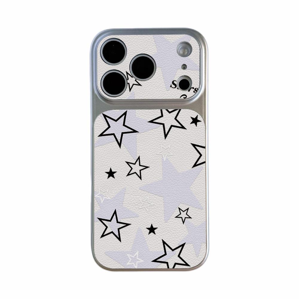 Tide Brand Stars Are Suitable for Apple 16ProMax Seconds To Change the Leather Mobile Phone Case 15/14 All-inclusive 17 Advanced 13 Tide Case