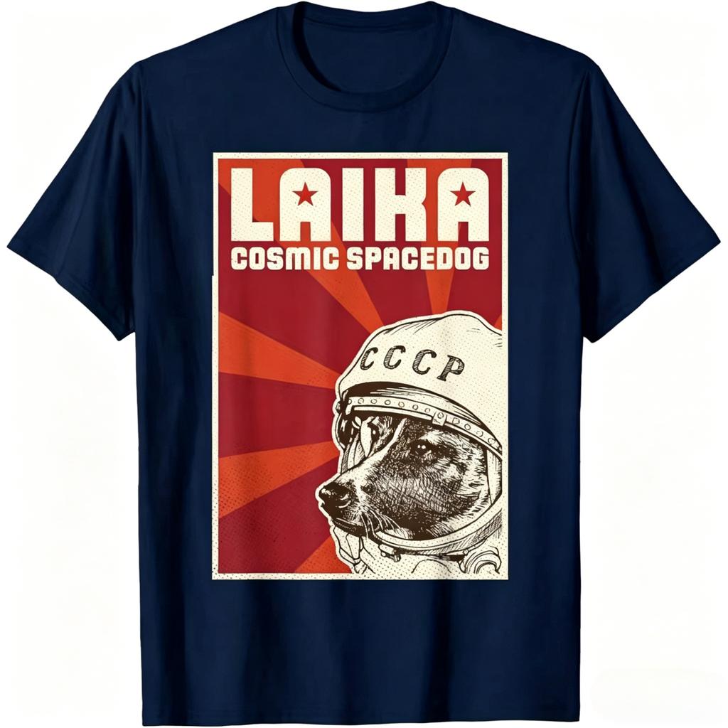 Laika Dog Sputnik Space Dog USSR Unisex TShirt with Laika Space Dog Unisexs Clothing and Womens Clothing Summer New T Shirt