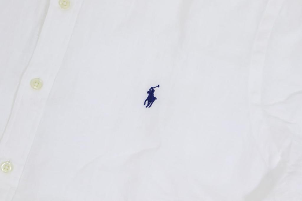 Polo Ralph Lauren RL Untucked Fit Linen Short Sleeve Shirt with Pony Size XXL Men's Button-Down Embroidery, White, (Product Code 0104571)