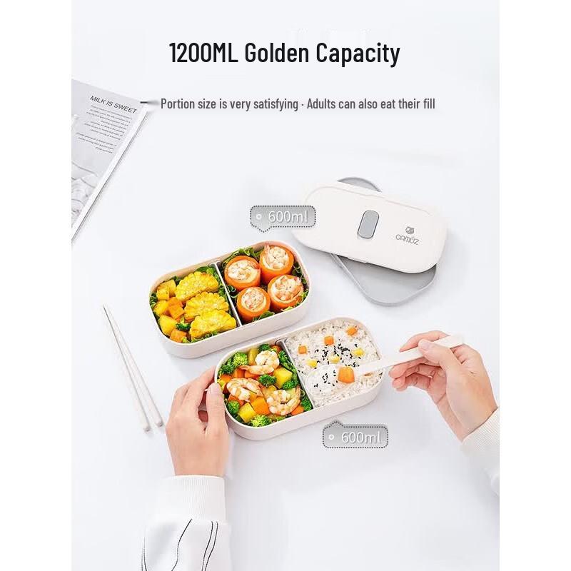 CAMUZ Japanische doppellagige Bambusfaser-Bento-Box, 1200ML