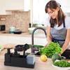 6Pcs/set Soap Bottle Storage Tray Brush Set with Storage Compartment Portable Pump Bottle for Organizer Home Sink Kitchen