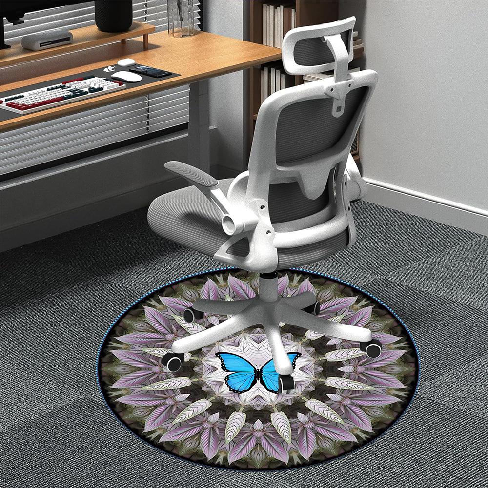 

1pc Butterfly Mandala Chair Carpet for Office - Durable, Ideal for Chair Mats, Stylish & Functional Decorative Rug yy260130063 80cm by 80cm