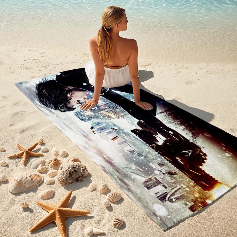 Resident Evil game, Umbrella Corporation, soft beach towel, outdoor camping vacation swimming beach towel, outdoor absorbent bath towel, Q10