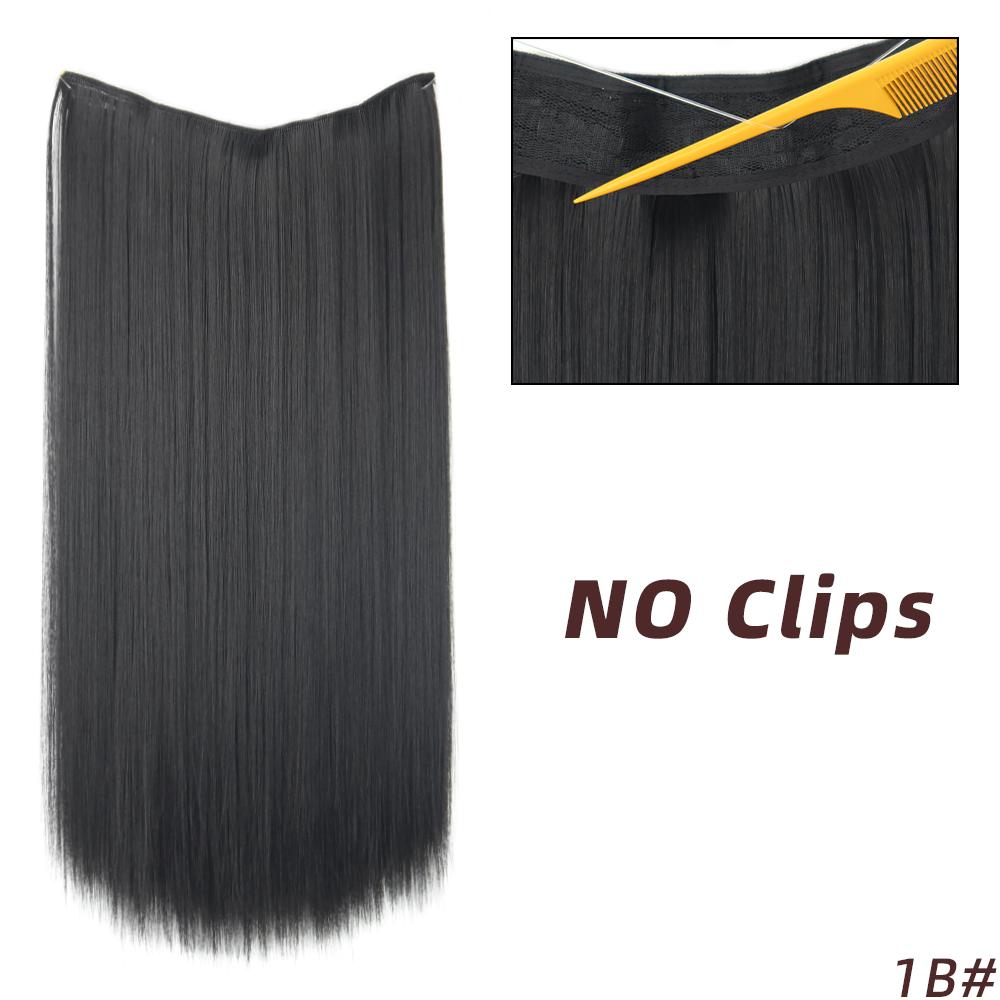 MISSQUEEN Lung drept Blond deschis Culori mixte Extensii de păr invizibile Fibră sintetică Purtare zilnică Fără agrafe Postiță