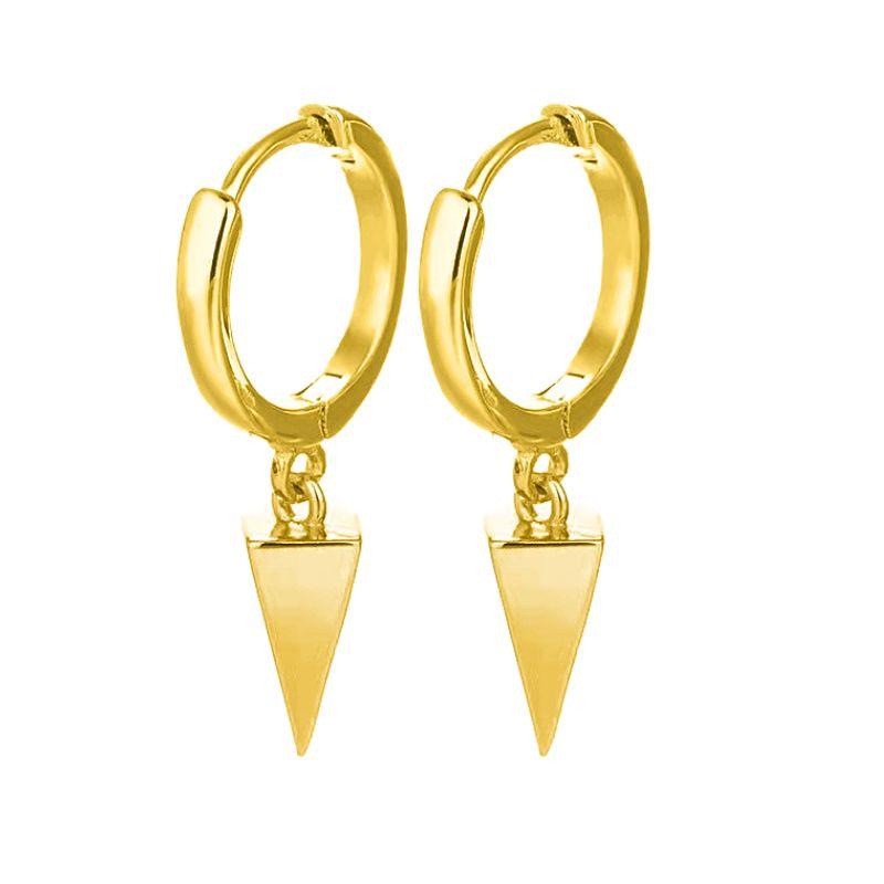 925 Silver Needle Square Pendant Hoop Earrings Vintage Gold Earrings For Women Shell Pendant Earring Fashion Jewelry Accessories