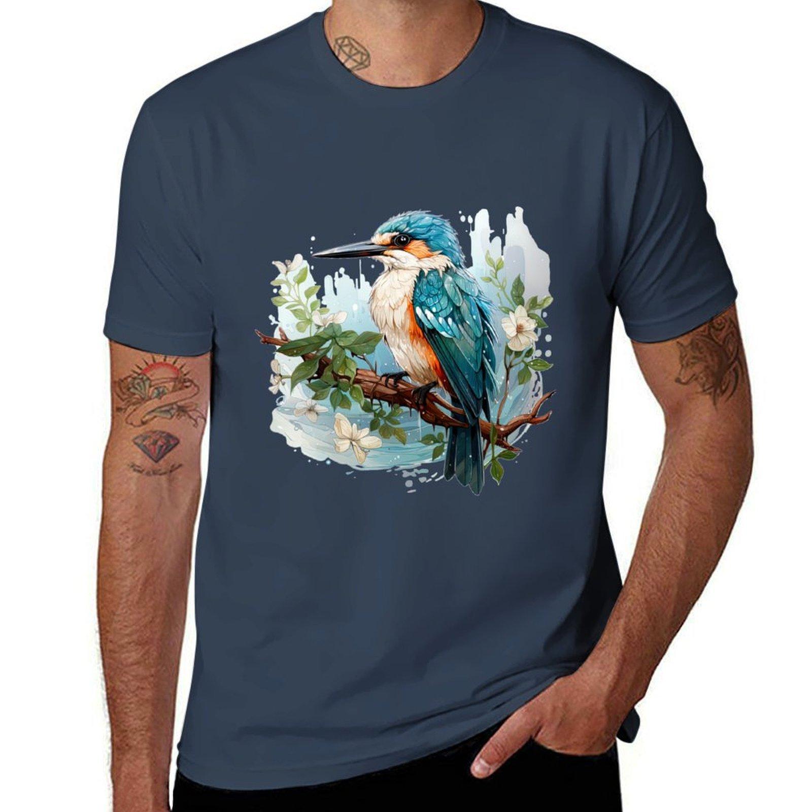 Kingfisher TShirt Big Size Short Sleeve Tee for Men S