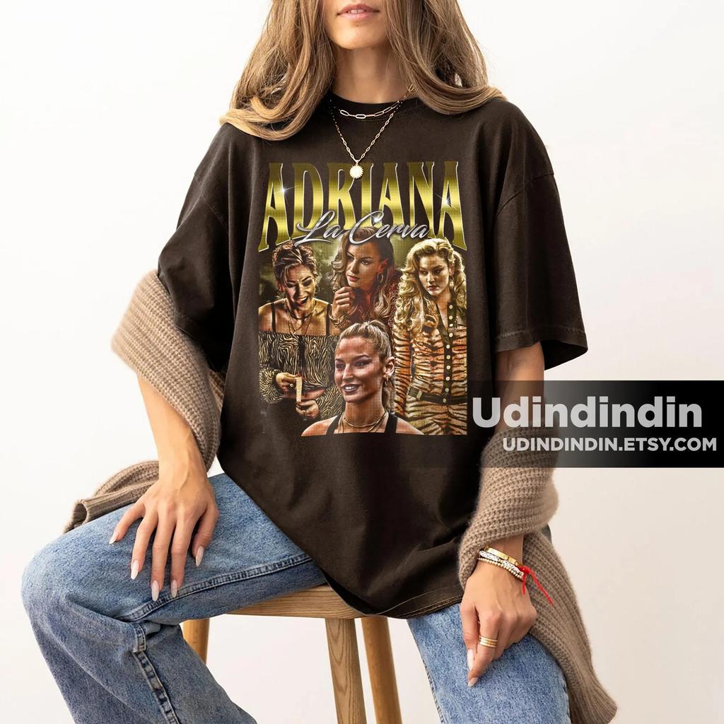 Sopranos Adriana La Cerva Tshirt A Retro Pattern Tshirt of The 90s Mafias Italian Gang Wife A Gift for Fans