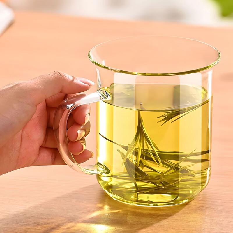 Zhenqi High Borosilicate Glass Tea Mug with Lid, 400ml