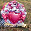 1PC Unicorn Heart Umbrella-8-Rib Reinforced Portable Folding Travel Suitable for All Seasons Outdoor Daily Use  -J0393