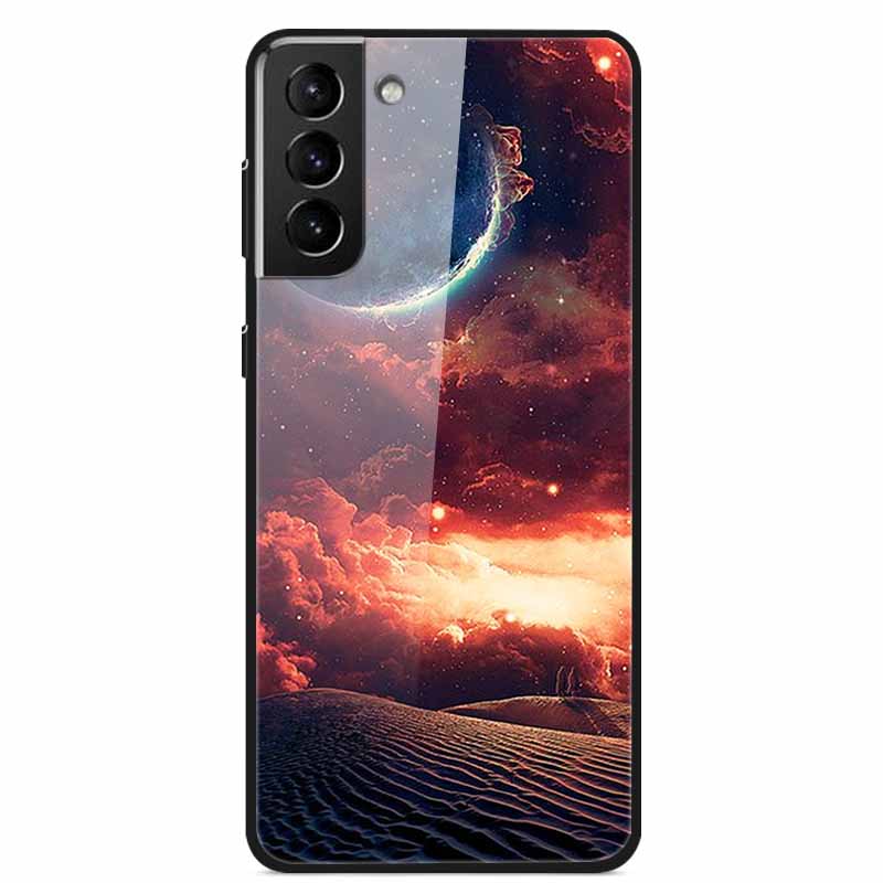 For Samsung S22 5G Cases S22Plus S22Ultra 5G Tempered Glass Hard Back Cover for Samsung Galaxy S22 Plus Case S22Ultra S22+ Cover