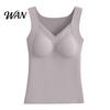 Thermal Layer for Women Seamless Slim Fit Warm Camisole, Vest with Built-in Slimming Body Shaper Bra, Sleeveless Base Velvet Tops Autumn Winter