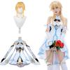 Genshin Lumine Cosplay Costume with Honorable Knight Traveler Full Adult Costume for School Genshin Impact with Size [Excellent Quality] Wig, (Little