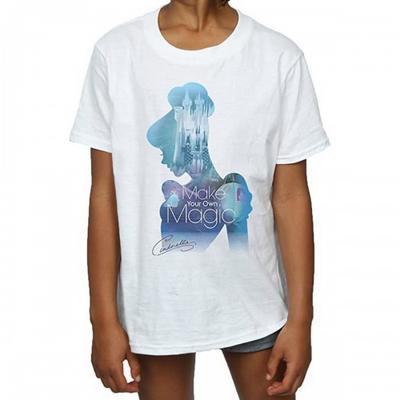 Camiseta de Algodão Silhouette "Meninas Façam Sua Própria Magia"