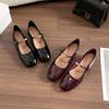 Retro Single Shoes Women's Summer Thick Heel with Shallow Mouth Mary Jane Shoes