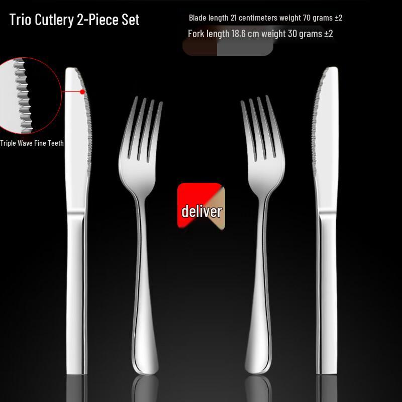 Zhaoran Thickened Stainless Steel Steak Cutlery Set