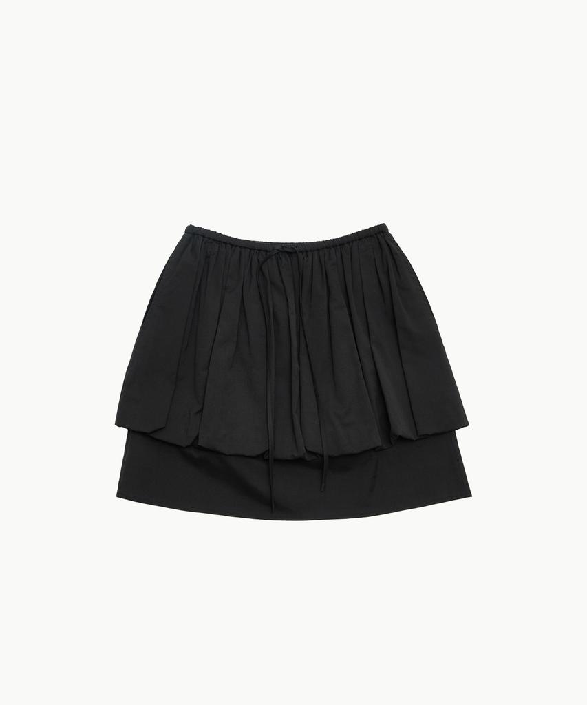 Amomento Sheer Layered Skirt_Black