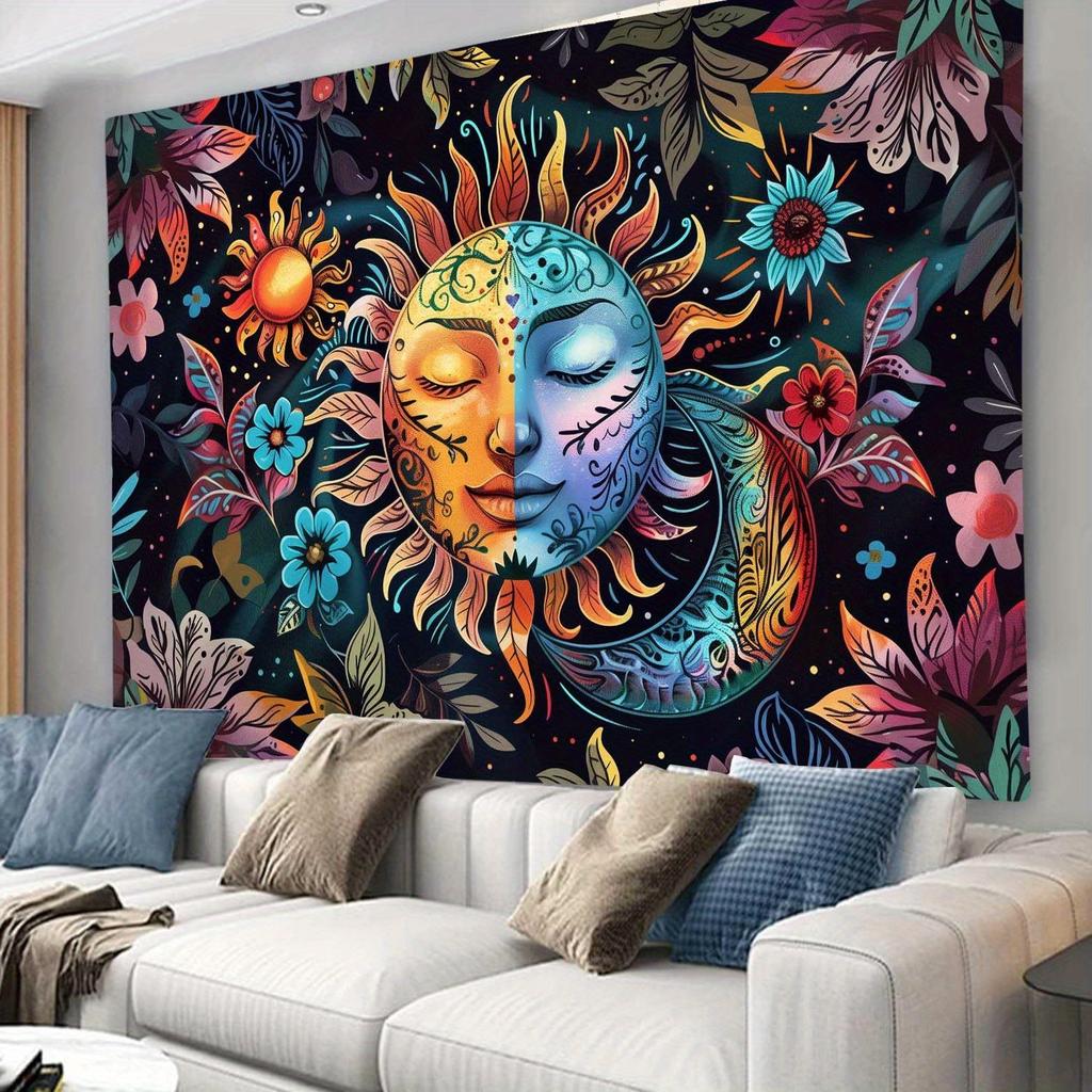 VIKAMA Vintage DivinationStyle Tapestry Meditation Space Bedroom Living Room Wall Hanging Bohemian Home Decor