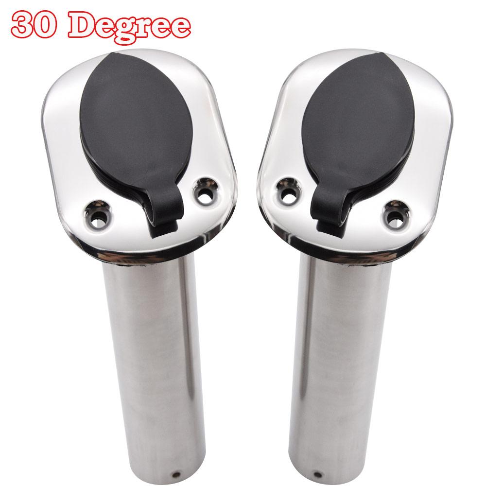 2PC Fishing Pole Stand Stainless Steel Flush Mount Boat Fishing Rod Holder 15/30/90 Degree Rod Pod for Marine Boat Accessories