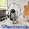 Pot Lid Holder Spoon Rest Stainless Steel Kitchen Countertop Organizer Ladle Holder Stand