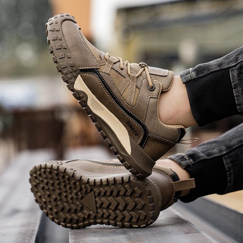 Work Boots Wear-resisting Safety Shoes Men's Steel Toe Slip Resistant Construction Work Shoes Construction Site Protective Boot