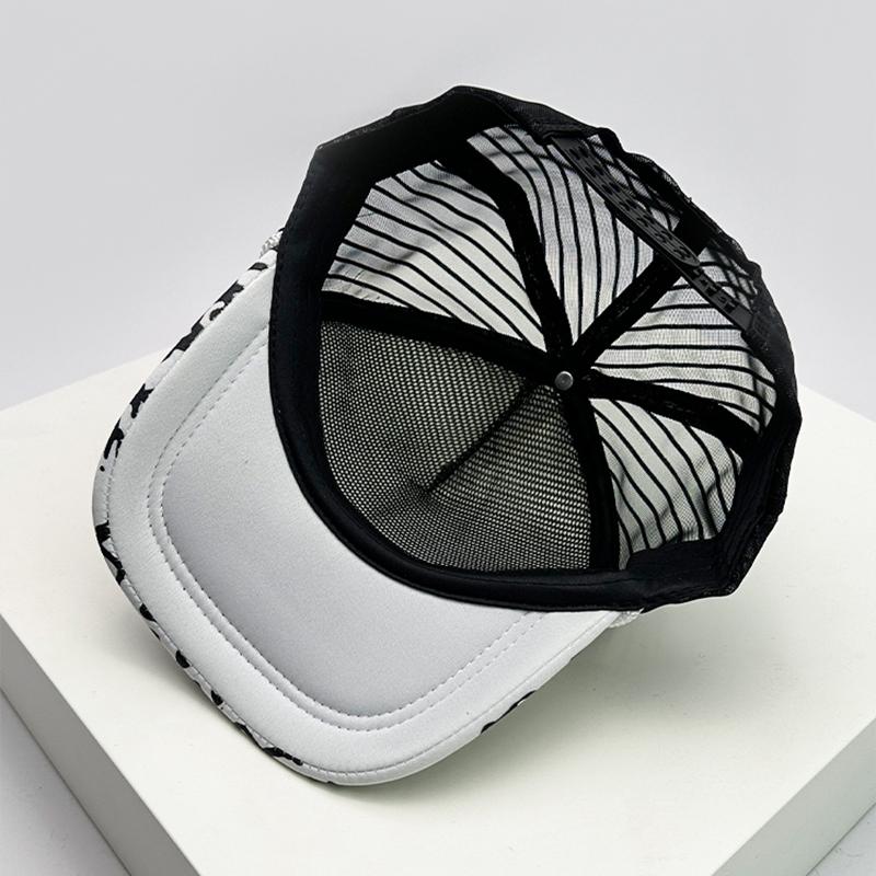 Men And Women With Printed Pattern Cartoon Baseball Caps Air Permeable Sun Protection All-Match Korean Style Hip Hop Half Mesh Hats Ins Trend