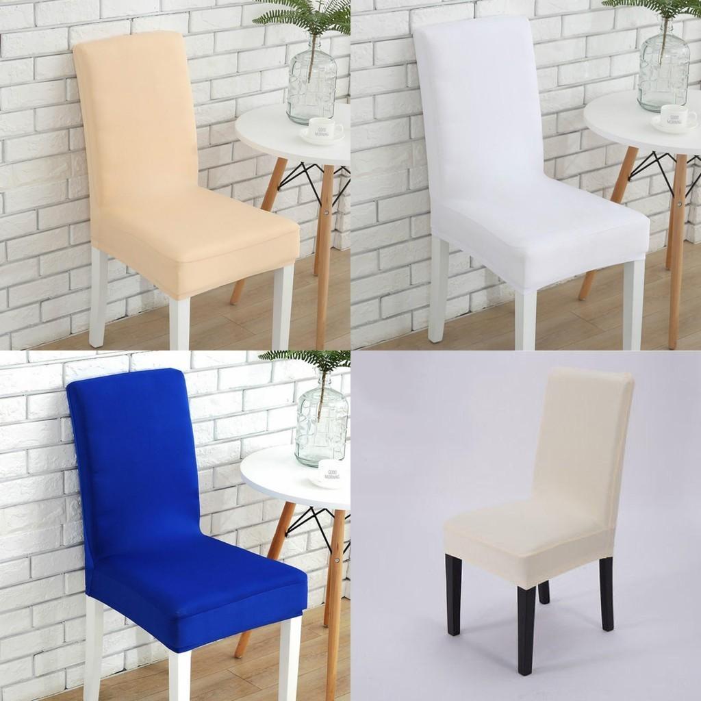 Soft Chair Cover Solid Color Elastic Slipcovers For Dining Room
