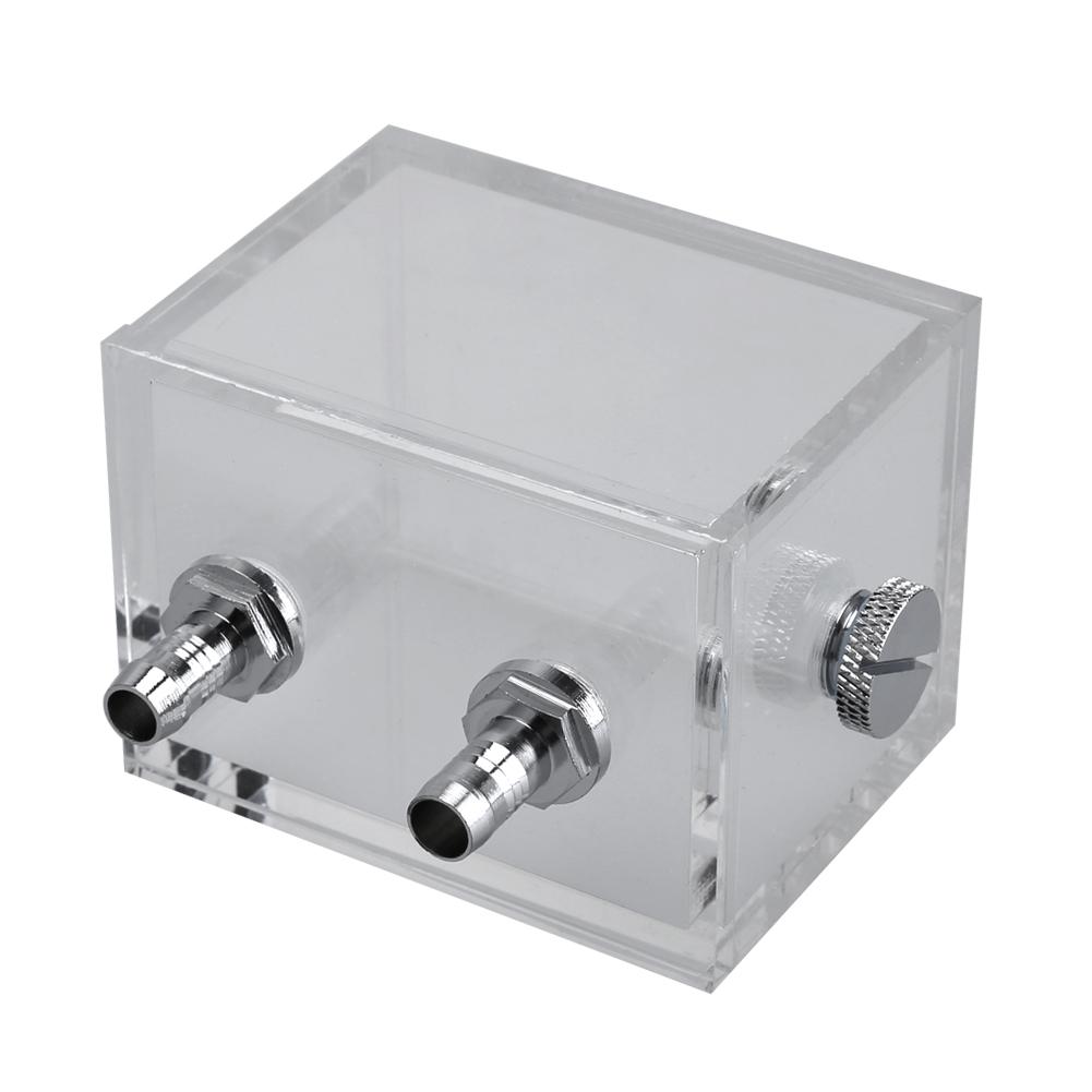 200ml Clear Water Tank Reservoir G1/4 2 Thread Mini Square Water Tank 5mm Thickness for PC Liquid Cooling System Accessories