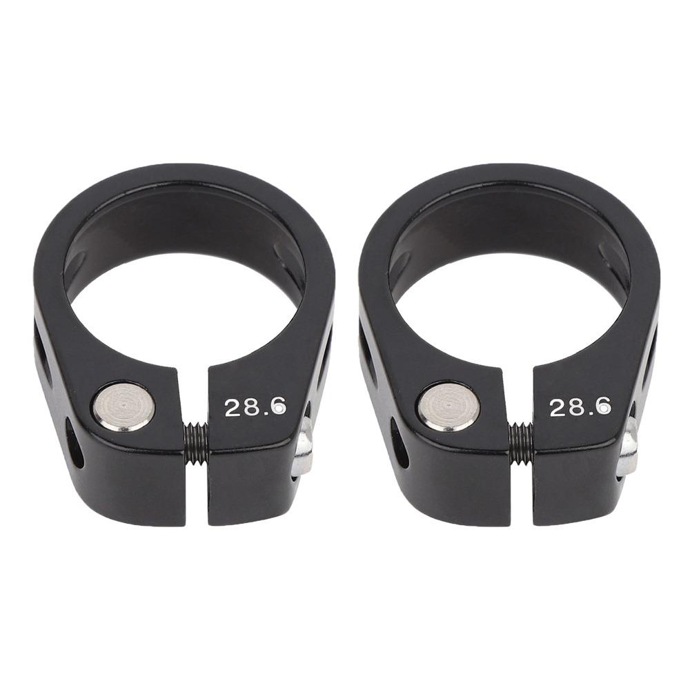 2PCS Durable Aluminium Alloy Bike Seat Post Clamp 28.6mm Lightweight Bike Pipe Clamp 5 Colors Bike Seat Tube Clip Folding Bike чёрный
