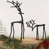 Weihnachtsdekorationen Schwarze Rentierstatuen Moderne Weihnachtsfiguren aus Legierung Elegante Weihnachtsdekoration für drinnen Tischdekorationen Weihnachten