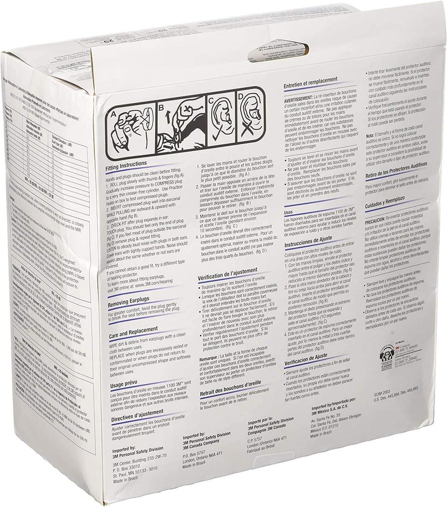 3M Earplugs 1100 1 Case (3M) (200 Bags) [item]