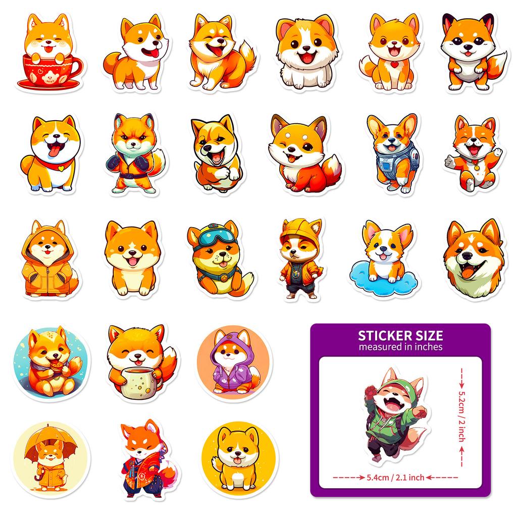 50 Daichai Stickers Cute Shiba Inu Cute Cartoon Graffiti Stickers Daichai Daily Creative Graffiti