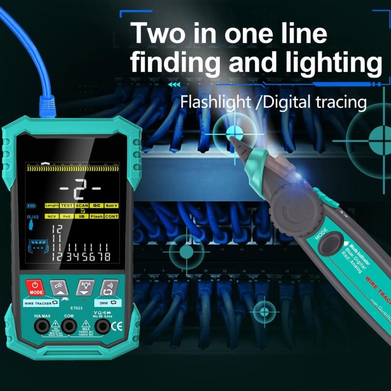 Elektrikçiler İçin Yüksek Hassasiyetli Plastik Tasarımlı Ağ Kablosu Test Cihazı En Çok Satan