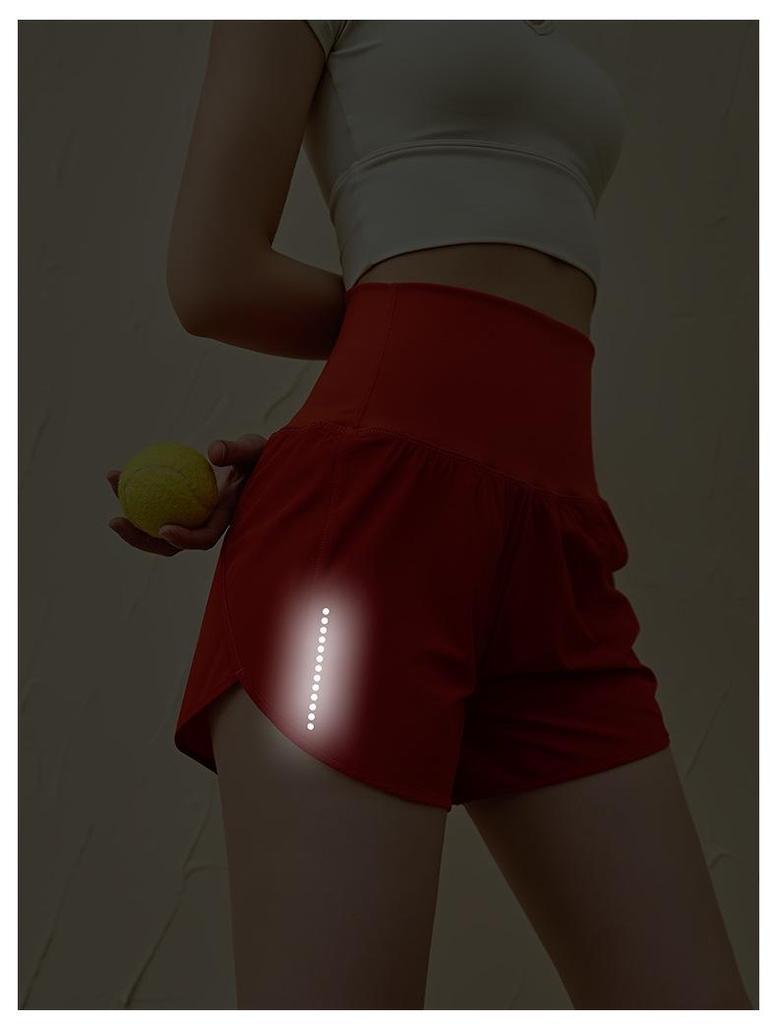 Women's Quick-Dry High Waist Yoga Shorts - Anti-Exposure, Loose Fit for Running & Casual Wear