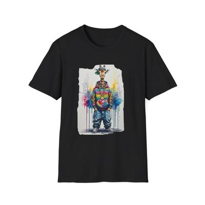 Buntes Graffiti Hund Grafik Unisex T-Shirt, Trendiges Tier T-Shirt, Geschenk für ihn