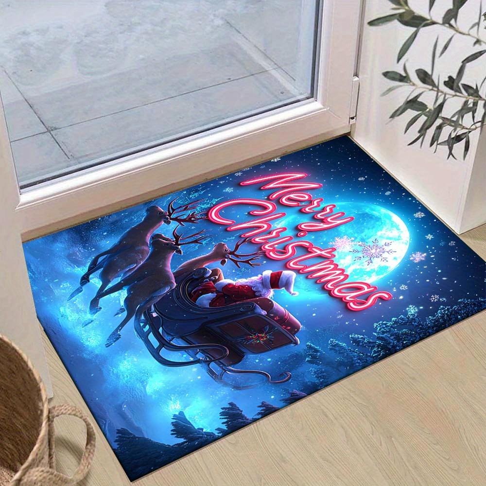 

1pc Santa Claus and Night Area Rug, Slip-Resistant, Easy-Clean, Stain-Resistant, Perfect for Cozy Living Rooms, Bedrooms, Kitchens, Offices, 60cm by 90cm