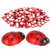 300Pcs Wooden Ladybugs Simulation Tiny Landscape Crafts Scrapbooking DIY Decoration Accessories