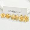 6 Piece Fashion Metal Flower Earrings Set Jewelry Women Trendy Shiny Daily Party Accessory Decorative Gift Idea For Her