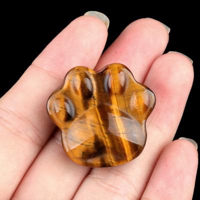 Yousheng Faux Crystal Cat Paw Ornament Healing Natural Stone Kitten Paw Statue Carving Animal Claw Figurine Desktop Decoration Cat Lovers Gift