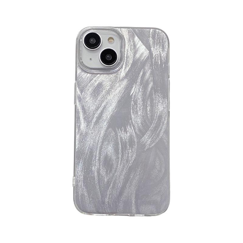 IMD Feather Yarn Suitable for Apple 16PROMAX Simple Anti-fall Mobile Phone Case Iphone7P/14 Laser Silver Protective Case