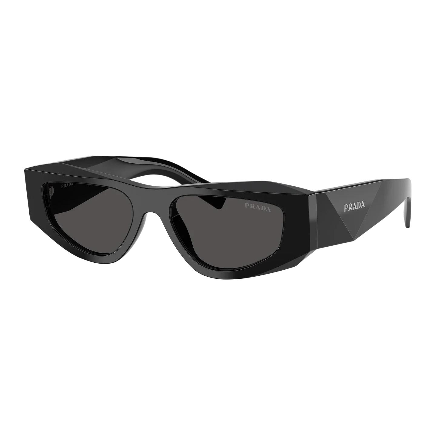 

Prada Logo Arm Irregular Shape Sunglasses Men sunglasses Black PR-B19S-16K08Z Basic Packaging-Eyeglass Case+Box,53mm