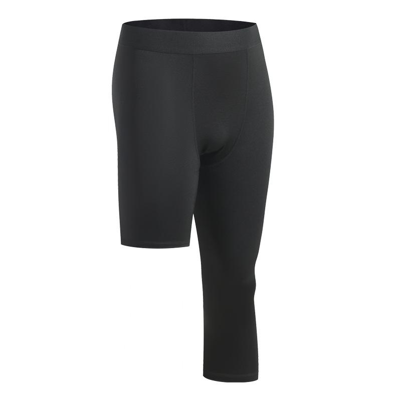 Pantaloni tăiați pentru antrenament pentru bărbați, strat de bază, pentru alergare, sport strâmți, jambiere cu un picior, baschet, yoga, fitness, pantaloni tăiați