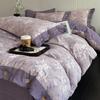 Retro Linen Double Layer Gauze Bedding Set - Light Luxury Duvet Cover and Bed Sheet
