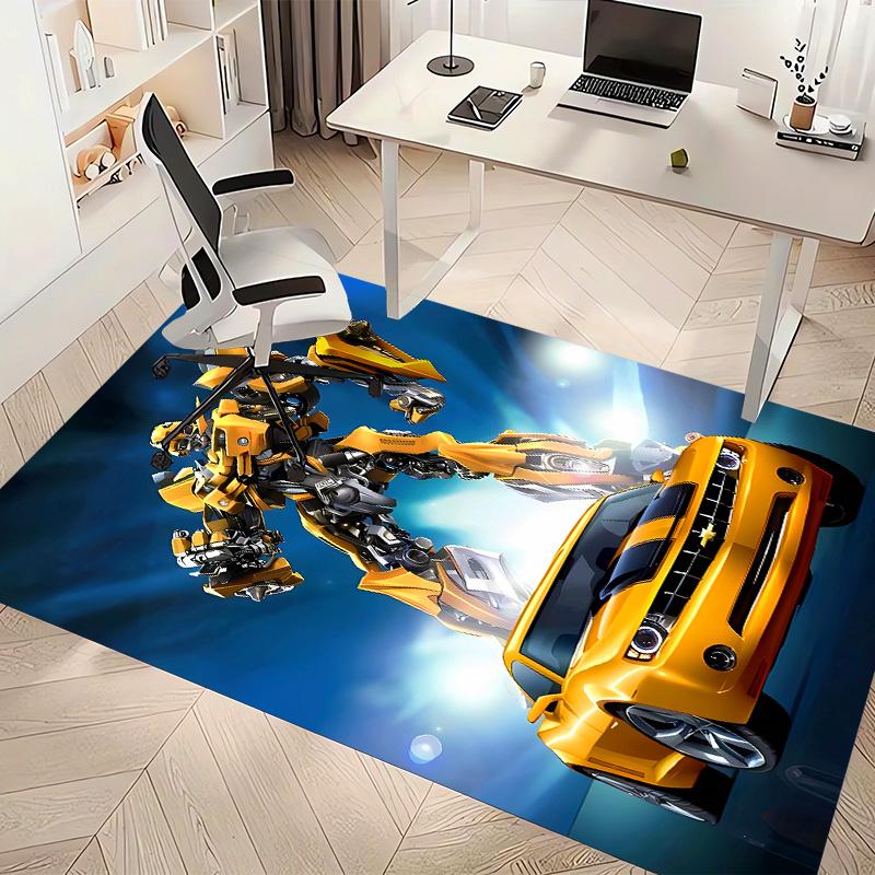 Bumblebee and Optimus Prime1 Printed Absorbent Washable Carpet, Non-Slip Bathroom Mats, Kitchen Rugs, Yoga Mat,Living Room Entrance, Camping Picnic Ru